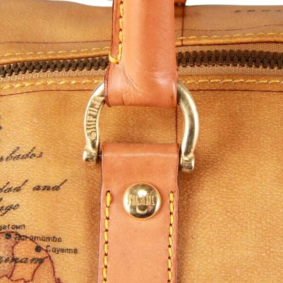 Authentic Alviero Martini Classe world map brown Boston bag - Picture 7 of 16